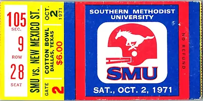 Ticket Stub 1971 Cotton Bowl SMU New Mexico State College Football • $99.99