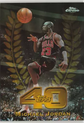 Michael Jordan 1997-98 Topps Chrome 40 Refractor #T40-5 Chicago Bulls • $300