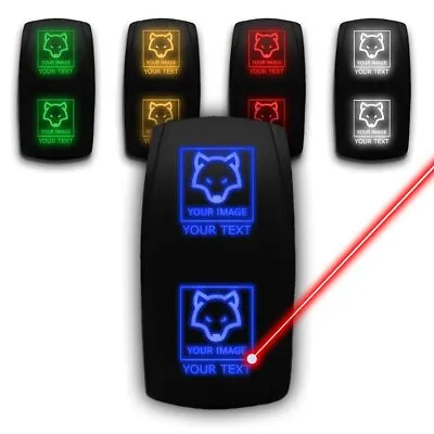 CUSTOM MOMENTARY SWITCH - Etched Rocker Switch 7 Pin  - Dual Function (5 Colors) • $18.95