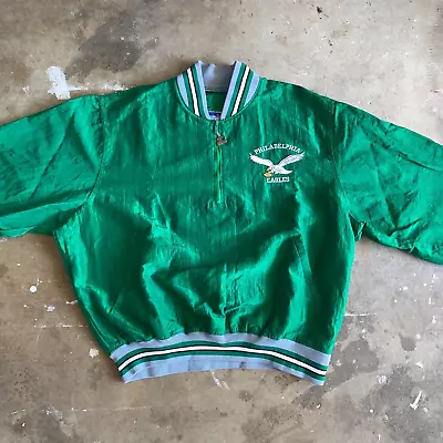 RARE 90s VINTAGE PHILADELPHIA EAGLES FOOTBALL PULLOVER STARTER JACKET MEN SZ XL • $225