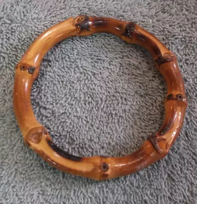 Vintage Wooden Bangle Bracelet ~ 10 1/2  Long Around The Outside • $3.19