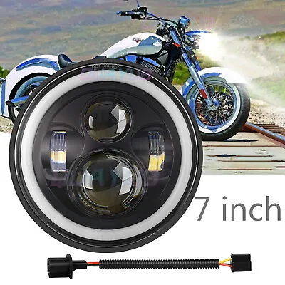 For Victory V92 C SC TC Cruiser Motorcycle 7  LED Headlight Hi/Lo Beam Ring DRL • $45.66
