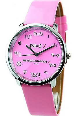 FUN Ladies Childrens Kids Girls MATHS School Time Party Smart PINK Watch FREE UK • $18.66