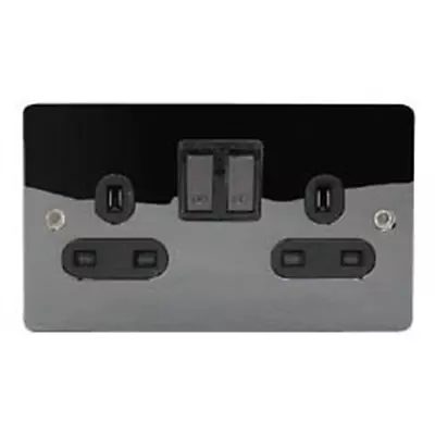 £11.80 • Buy Flatplate Sockets/switches/dimmers/fused Spurs Black Nickel Range