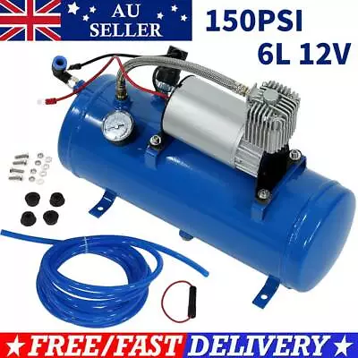 12V Air Compressor Truck Pickup On Board Air Horn 150PSI DC With 6 Liter Tank AU • $119.89