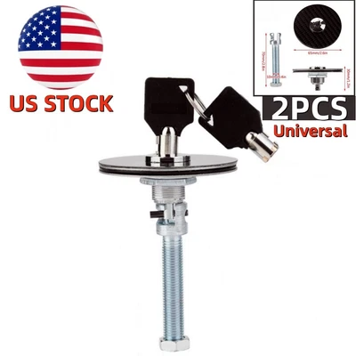 $33 • Buy 2PC Universal Racing Carbon Fiber Mount Bonnet Hood Latch Pin Locking & Key Part