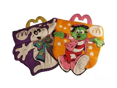 Vintage McDonalds 1990 Halloween Vinyl Trick-or-Treat Happy Meal Bags 2 • $14