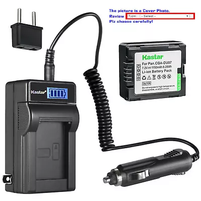 Kastar Battery LCD AC Charger For Panasonic CGR-DU07 CGA-DU07 PV-GS19 PV-GS29 • $8.99