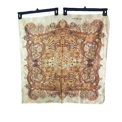 Vtg Irish Silk Scarf Inspired By The Book Of Kells Daibhi Mac Eanraic Beige • $58.49