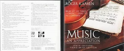 Music An Appreciation - Sixth Edition ~ Roger Kamien ~ Classical ~ 2 CDs ~ Good • $15