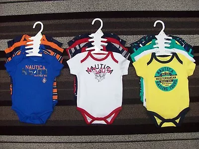 Nautica Bodysuits Baby Boys Girls 5 Pk 0-3 3-6 6-9 Mos Asst'd Styles Colors New • $24.99