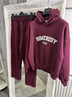In The Style Tracksuit Burgundy Homebody Hoodie And Joggers Size 8 • £6