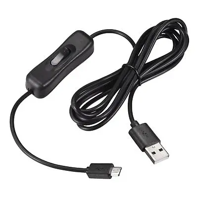 USB Cable With ON/Off Switch USB Male To Micro USB Male Extension Cord 2M Black • $13.21