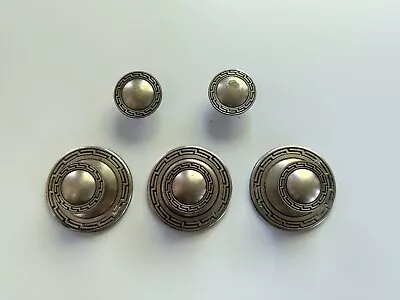 Vintage Mid Century Drawer Cabinet Pulls Knobs Grecian Set Of 5 Gold Brass Tone • $17