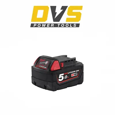 Milwaukee M18B5 Red Lithium-Ion 18V 5Ah Battery 2 Years Warranty • £69.95