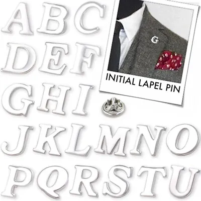 £4.90 • Buy INITIAL LAPEL PIN Alphabet Letter Name Personalised Brooch Costume Jewelley Gift