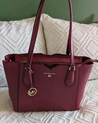 Michael Kors Mae Medium Pebbled Berry Leather Tote Bag • $69.99