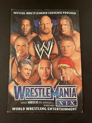 WWF WWE Magazine Wrestlemania XIX 19 Hulk Hogan HHH Stone Cold Brock Lesnar 13x9 • $57.99