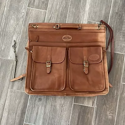 Vintage Bugatti Leather Garment Bag Leather Brown Luggage Suitcase Travel Suit • $49.95