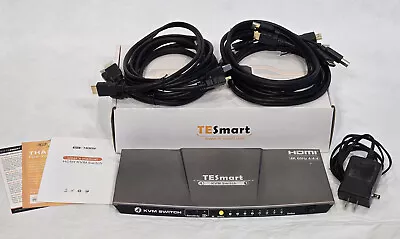 TESmart HKS0401A1U 4K 60Hz 4-Port PC HDMI KVM Switch Mint • $44.99