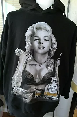 Marilyn Monroe RARE Pullover Hoodie Black 3XL Sexy Tequila Classic Cash Amazing • $46.91