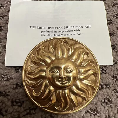 METROPOLITAN MUSEUM OF ART~ MMA CMA LARGE SUN FACE PIN BROOCH PENDANT W/COA NWOT • $29.99