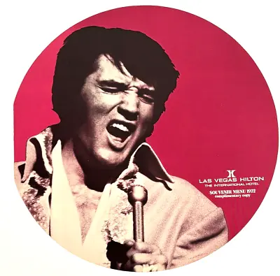Elvis  Presley Las Vegas Hilton Souvenir Menu  ~1972  Purple • $200