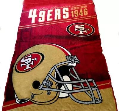 San Francisco 49ers Blanket 62x90 XXL FREE SHIPPING Lightweight NFL Niners Throw • $54.99