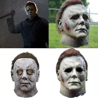 Michael Myers Horror Full Mask Latex Mask Halloween Fancy Dress Scary Costume UK • £10.69