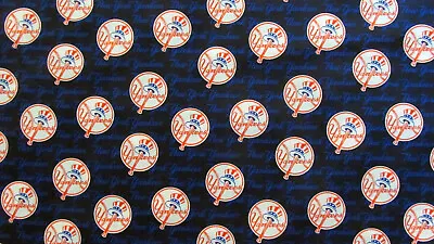 MLB New York NY Yankees Baseball 100% Cotton Fabric Full Yard 50% Off Retail • $5.85