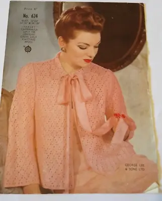 Knitting Pattern Ladies Bed Jacket 3 Or 2 Ply • £1.50