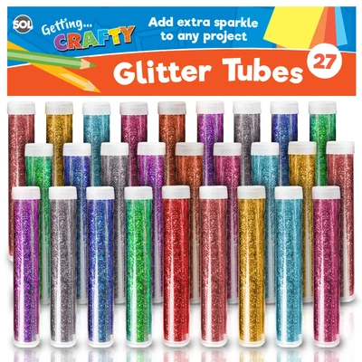 £5.99 • Buy 27 Glitter Tubes Assorted Colours Shaker Sparkle Pots Art Craft Kids Card Making