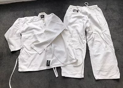 BLITZ Reinforced Judo/ Karate Outfit  Size 4/170Cms  White 100% Cotton • £7.50