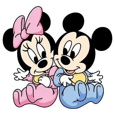 Baby Mickey & Minnie Mouse Vinyl Wall Decal - Adhesive Home Art Cartoon Stickers • $19.99