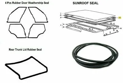 BMW E30 Sedan 4 Door Weatherstrip Sunroof And Trunk Lid Rubber Seal 6 Pcs • $113.90