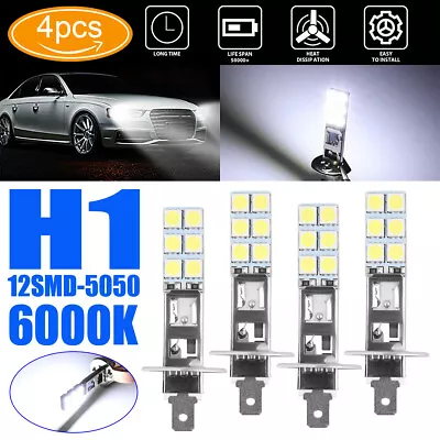 4* 6000K Super Bright H1 LED Headlight Kit High Beam Fog Driving Bulbs White US • $9.68