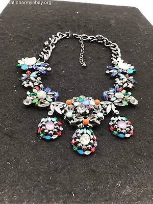 $9.99 • Buy Joan Rivers Multicolored Rhinestone Necklace 20 Inches