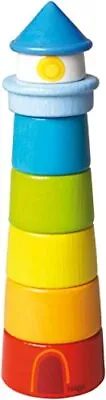 HABA Lighthouse Wooden Rainbow Stacker - 8 Piece Set Made In Germany • $41.05