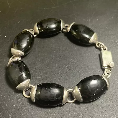 Vintage TH-97 Mexico Sterling Silver Link Bracelet Read Project • $25.99