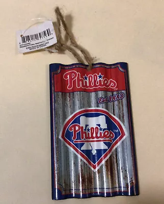 Philadelphia Phillies Metal Corrugated MLB Christmas Ornament • $7