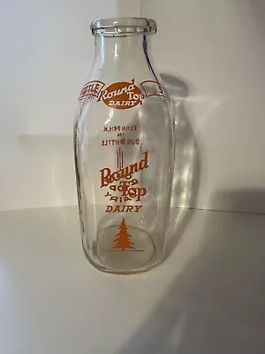 Vintage Round Top Dairy Quart Milk Glass Bottle • $10