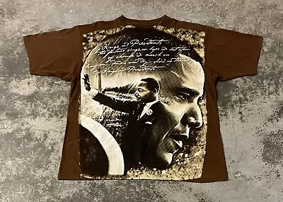 Men’s Galaxy Martin Luther King MLK Obama Large Graphic Brown T-Shirt Large • $16.67