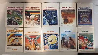 Lot 10 Atari 2600 Instruction Manuals Haunted House Chopper Command Pinball + • $9.99