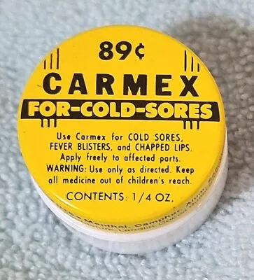 Vintage Used Carmex Lip Balm Milk Glass Jar Container With Metal Lid Price .89 • $40