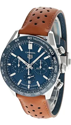 Tag Heuer Carrera Chrono 44mm Auto Leather Men's Watch Cbn2a1a.fc6537 • $5208