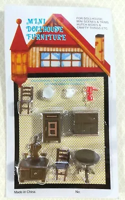 Dollhouse Miniature 1/4  Quarter Scale Kitchen Set Table Chairs Stove 1:48 • $5.25