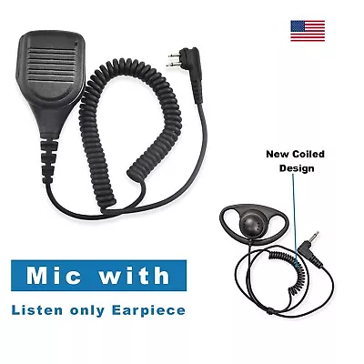 Speaker Mic With D-Shape 3.5mm Listen-Only Earpiece For Motorola RMU2080D BPR40 • $24.99