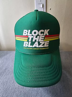 John Wayne Cancer Foundation Trucker Hat Block The Blaze Snapback Green Cap • $14.99