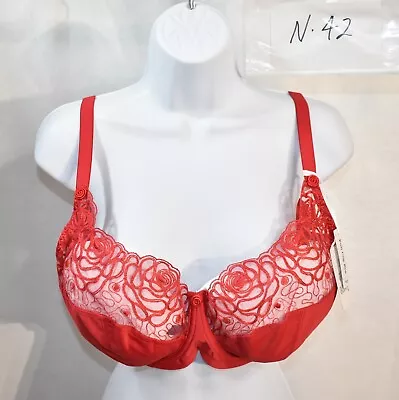 Panache Bra Red Size 38FF Full Cup Harmony 4035 • £48.25