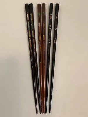 Vintage Lacquered Chopsticks With Inlays 3 Sets. Read Description • $9.99